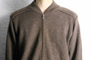 brown woven pattern knit blouson