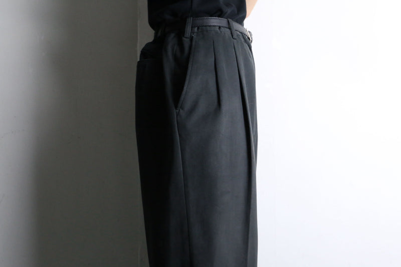 sumikuro color 2 tuck high waist wide straight pants