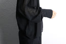pin dot puttern black wide sheer shirt