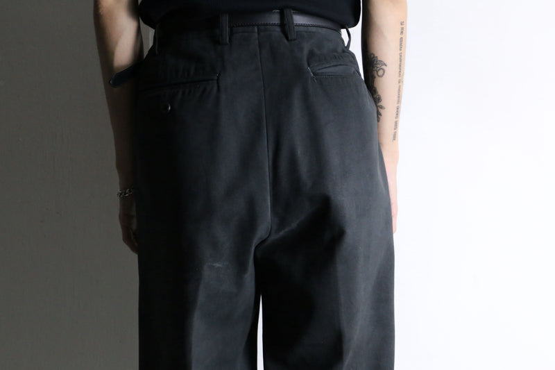 sumikuro color 2 tuck high waist wide straight pants