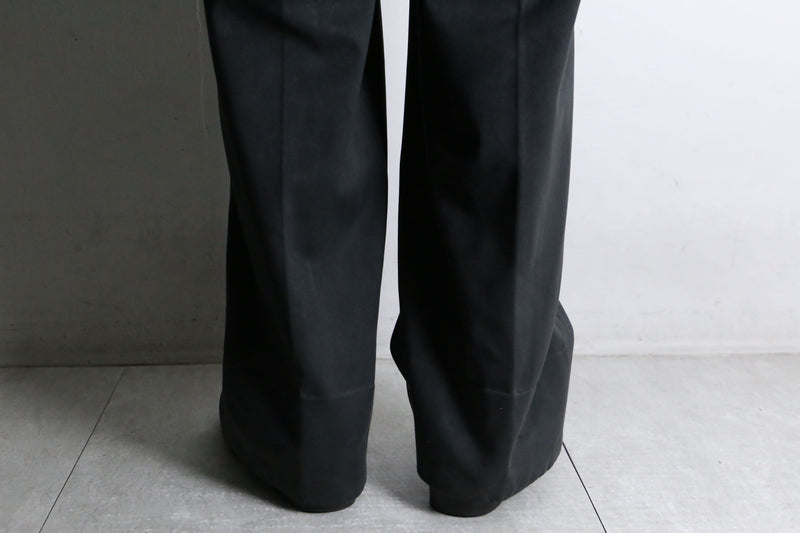 sumikuro color 2 tuck high waist wide straight pants