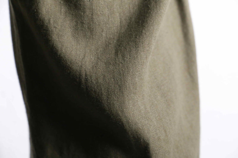 khaki color linen rayon wide easy pants