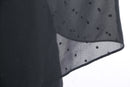pin dot puttern black wide sheer shirt