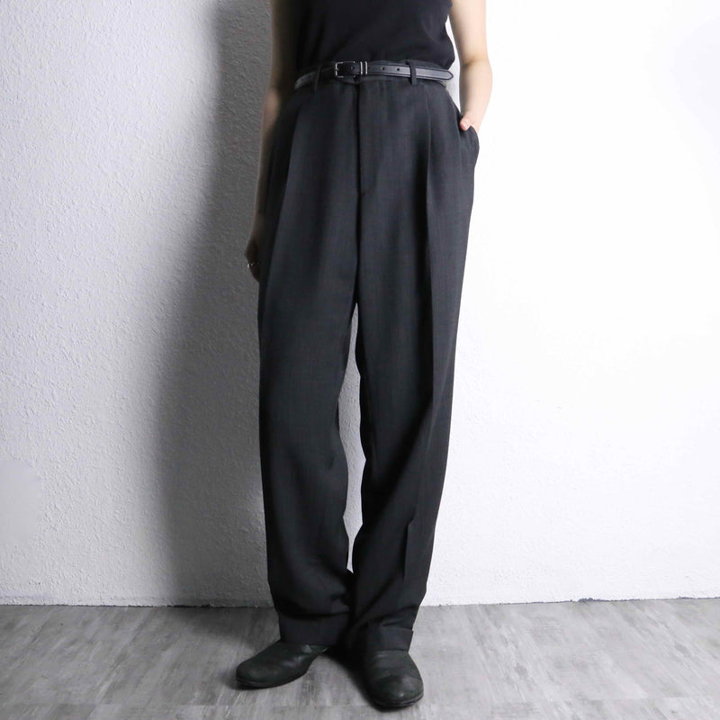 charcoal gray rayon wide tapered trousers
