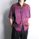 purple marble silk s/s shirt