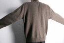 brown woven pattern knit blouson
