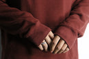 bordeaux color knit hoodie
