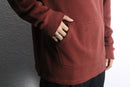 bordeaux color knit hoodie