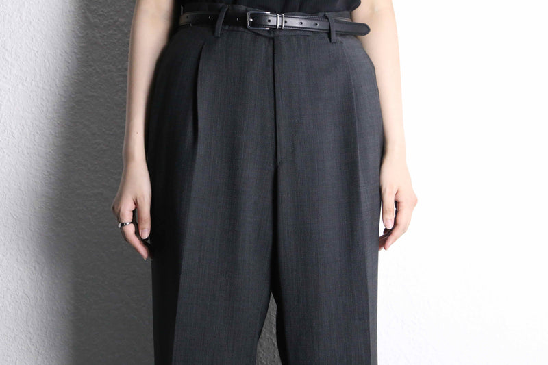 charcoal gray rayon wide tapered trousers