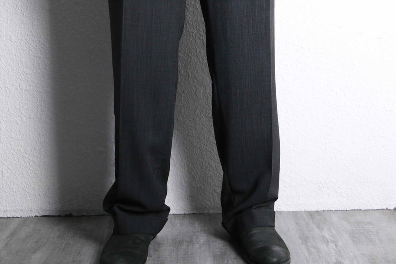 charcoal gray rayon wide tapered trousers