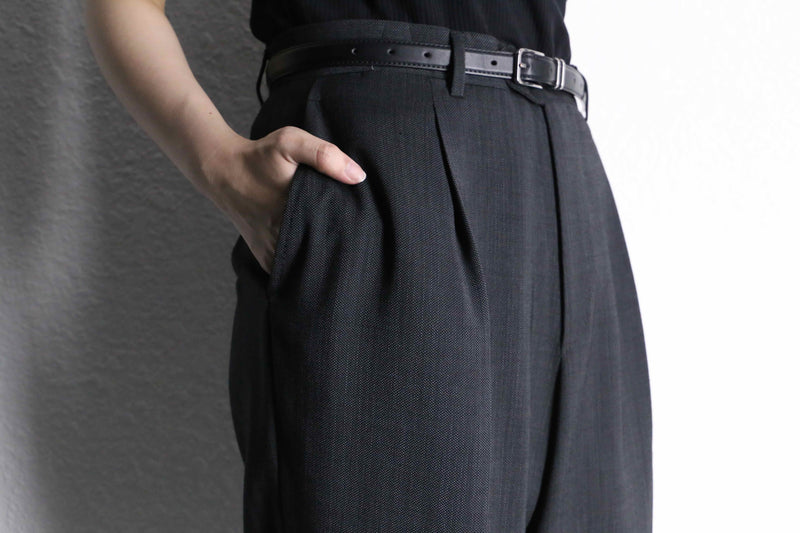 charcoal gray rayon wide tapered trousers