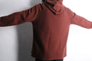 bordeaux color knit hoodie