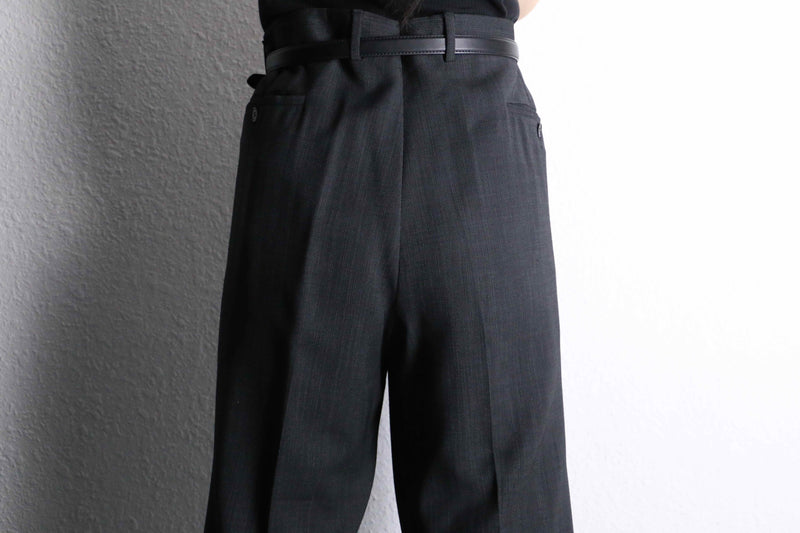charcoal gray rayon wide tapered trousers