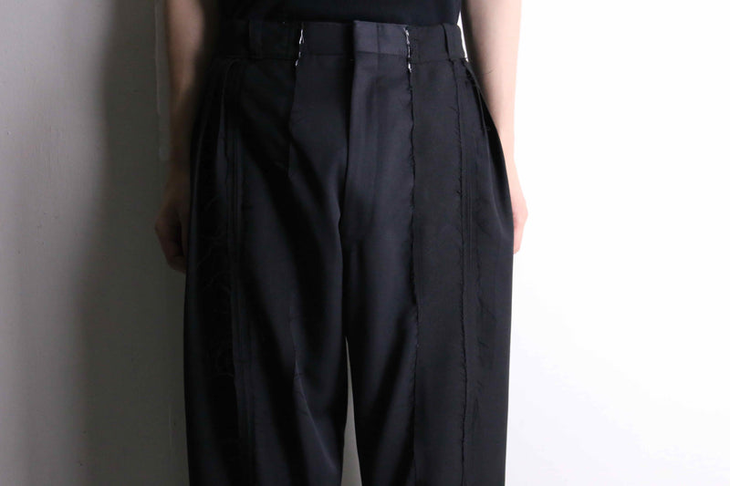 remake "再構築" gradation color docking wide tapered slacks