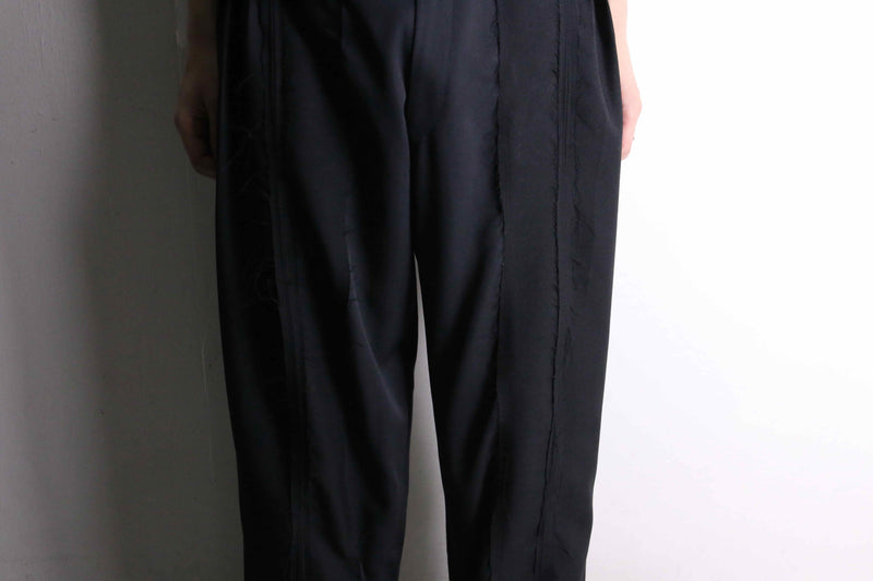 remake "再構築" gradation color docking wide tapered slacks