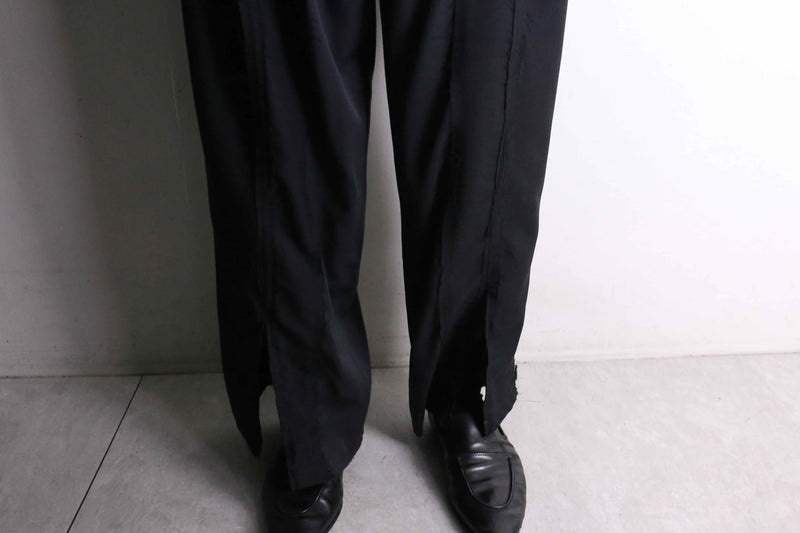 remake "再構築" gradation color docking wide tapered slacks