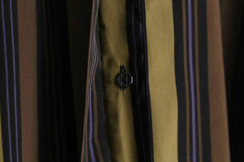 brown stripe pattern L/S shirt