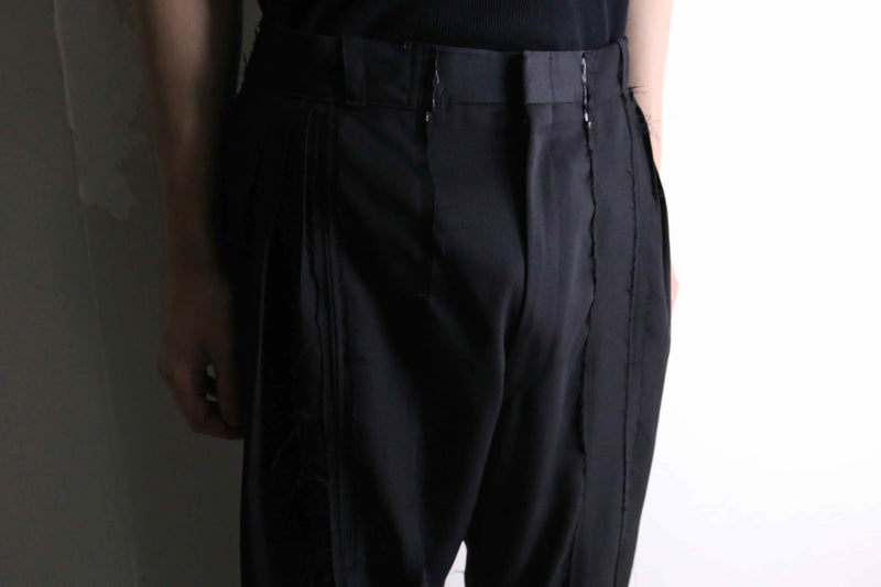 remake "再構築" gradation color docking wide tapered slacks