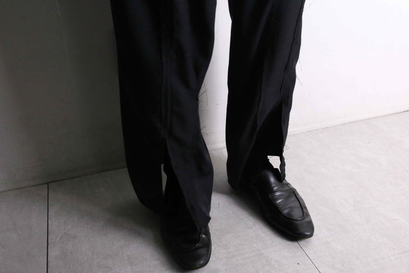 remake "再構築" gradation color docking wide tapered slacks