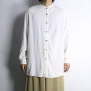 white collarless L/S shirt｜シャツの古着 詳細2