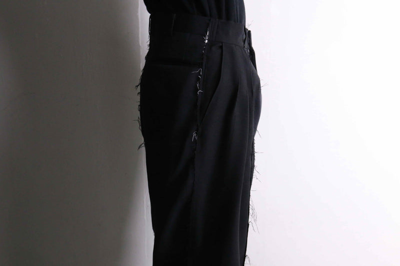 remake "再構築" gradation color docking wide tapered slacks