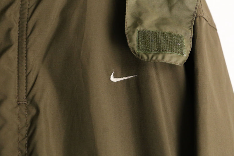 "NIKE" khaki color nylon track jacket