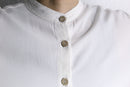 white collarless L/S shirt｜シャツの古着 詳細6