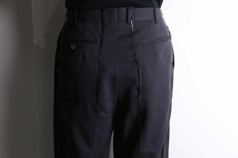 remake "再構築" gradation color docking wide tapered slacks