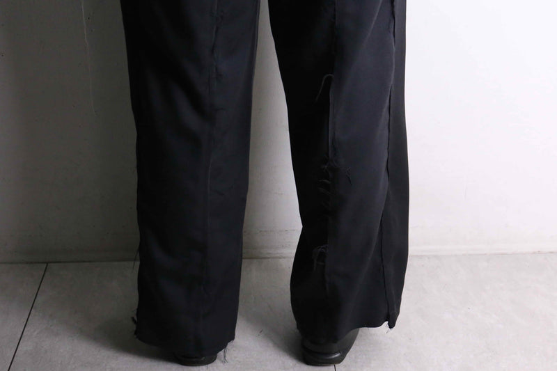 remake "再構築" gradation color docking wide tapered slacks