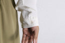white collarless L/S shirt｜シャツの古着 詳細16