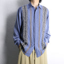light blue pattern mix L/S shirt