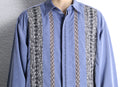 light blue pattern mix L/S shirt