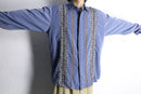 light blue pattern mix L/S shirt