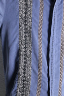 light blue pattern mix L/S shirt