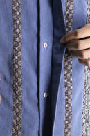 light blue pattern mix L/S shirt