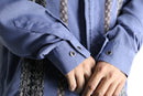 light blue pattern mix L/S shirt