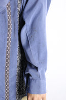 light blue pattern mix L/S shirt