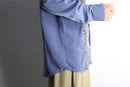 light blue pattern mix L/S shirt