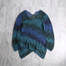 openwork knitting v-neck pull