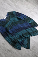 openwork knitting v-neck pull