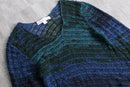 openwork knitting v-neck pull
