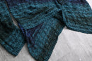 openwork knitting v-neck pull