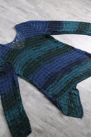 openwork knitting v-neck pull