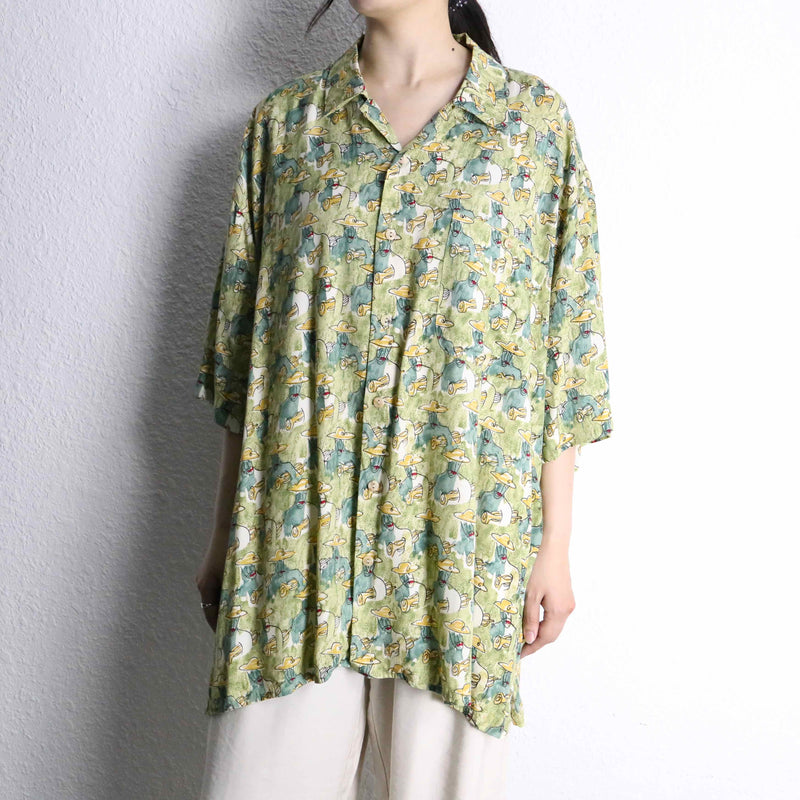 painting design rayon shirt