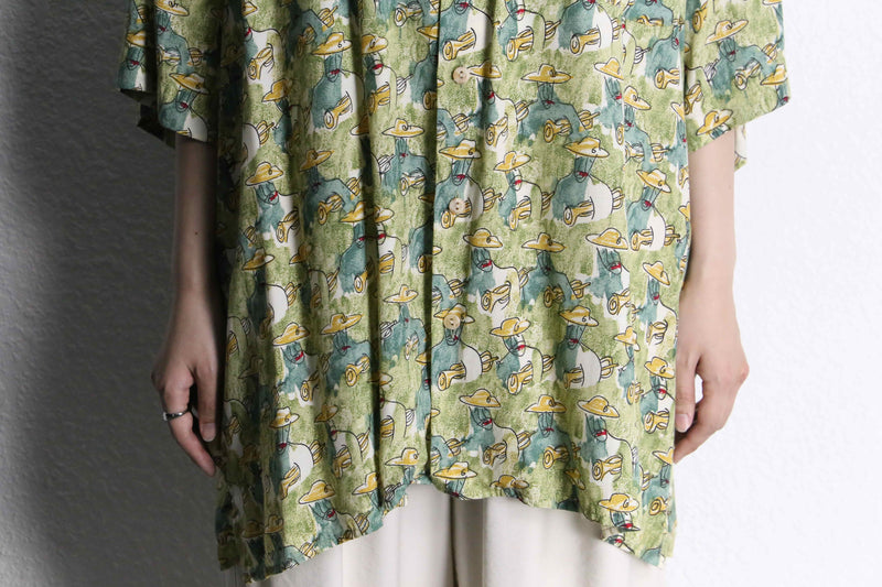 painting design rayon shirt