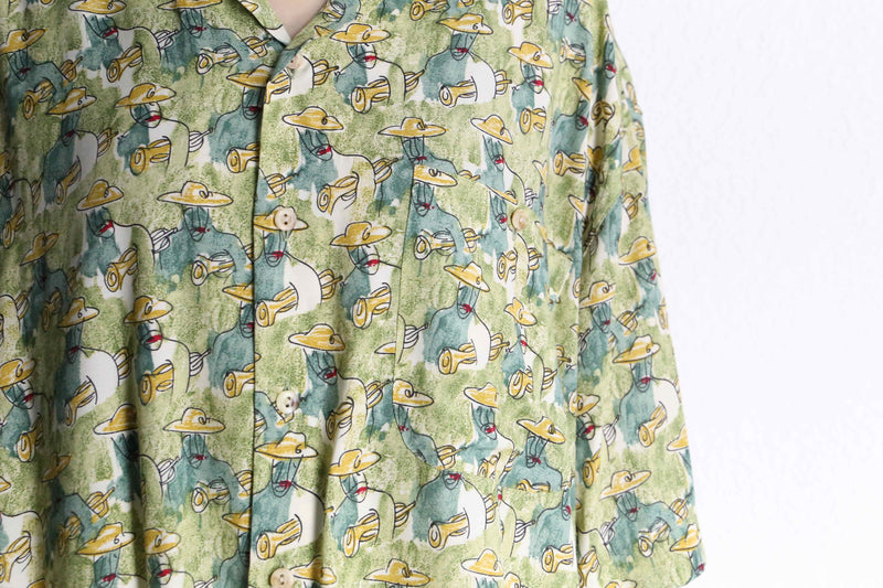 painting design rayon shirt