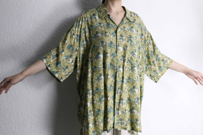 painting design rayon shirt