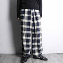 white&navy ombre check easy pants