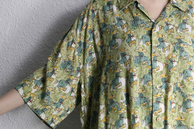 painting design rayon shirt