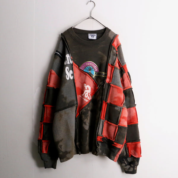 remake "再構築" black × red  loose sweat